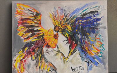 Canvas 30X24 – Una Pelea de Gallos by Aristide