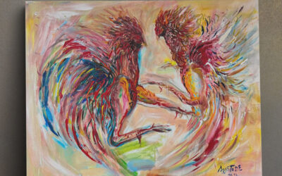Canvas 40X30 – Una Pelea de Gallos by Aristide
